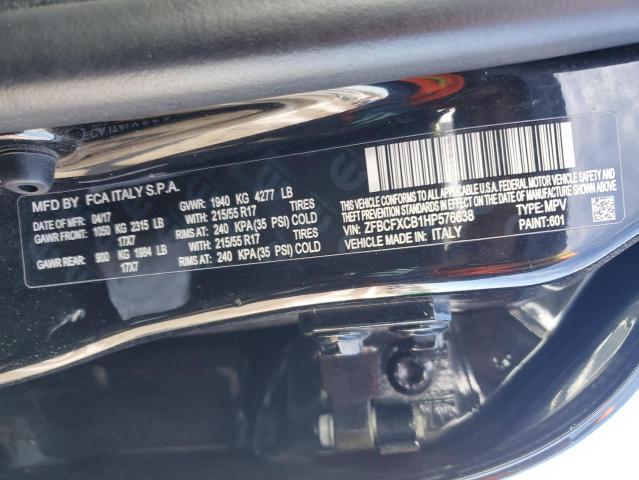2017 FIAT 500X TREKK ZFBCFXCB1HP576638