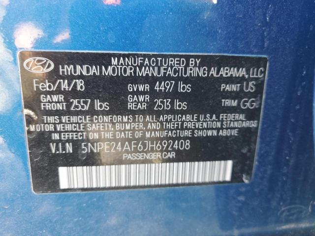 2018 HYUNDAI SONATA SE 5NPE24AF6JH692408