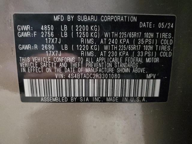 2024 SUBARU OUTBACK PR 4S4BTADC2R3301080