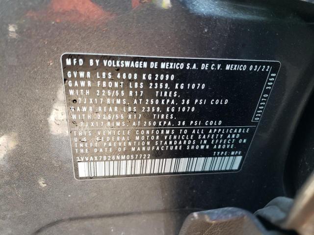 2022 VOLKSWAGEN TAOS S 3VVAX7B26NM057722