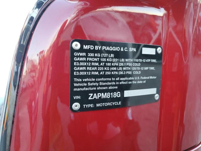 2020 VESPA PRIMAVERA ZAPM818G1L5903149