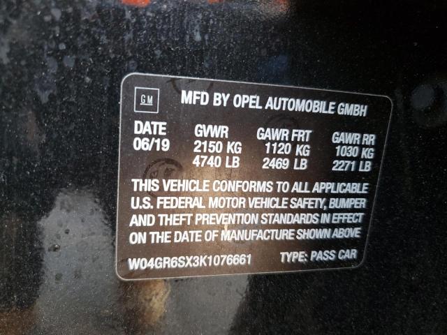 2019 BUICK REGAL ESSE W04GR6SX3K1076661