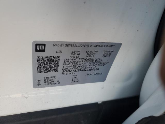 2022 CHEVROLET EQUINOX LT - 2GNAXUEV6N6104168