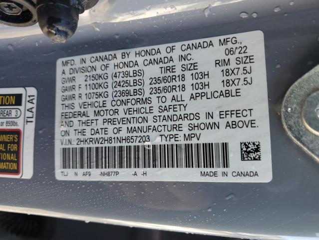 2022 HONDA CR-V EXL - 2HKRW2H81NH657203