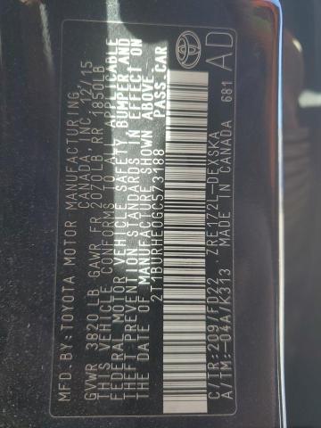 2016 TOYOTA COROLLA L - 2T1BURHE0GC573188