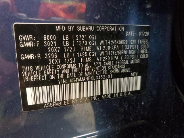 2020 SUBARU ASCENT TOU 4S4WMARDXL3452501