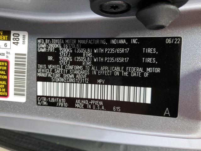 2022 TOYOTA SIENNA LE - 5TDKRKEC8NS123112