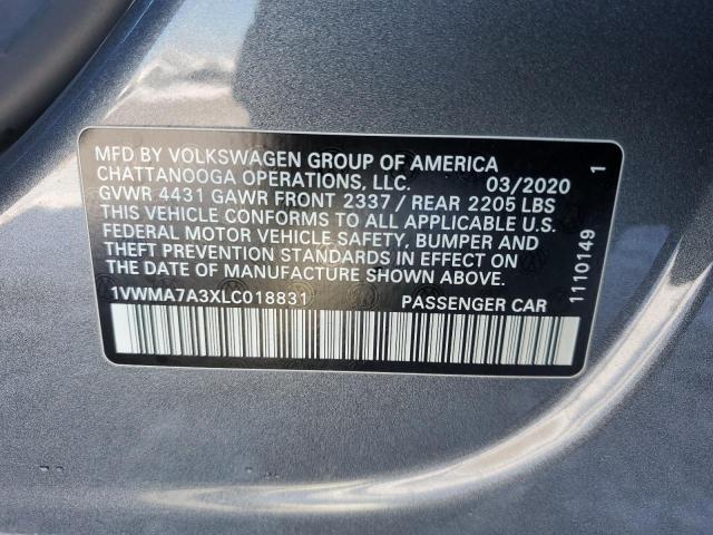 2020 VOLKSWAGEN PASSAT R-L - 1VWMA7A3XLC018831