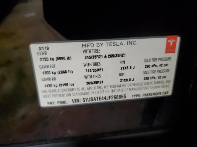 2018 TESLA MODEL S - 5YJSA1E44JF268656