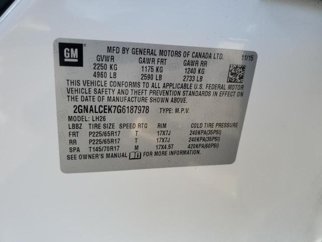 2016 CHEVROLET EQUINOX LT - 2GNALCEK7G6187978