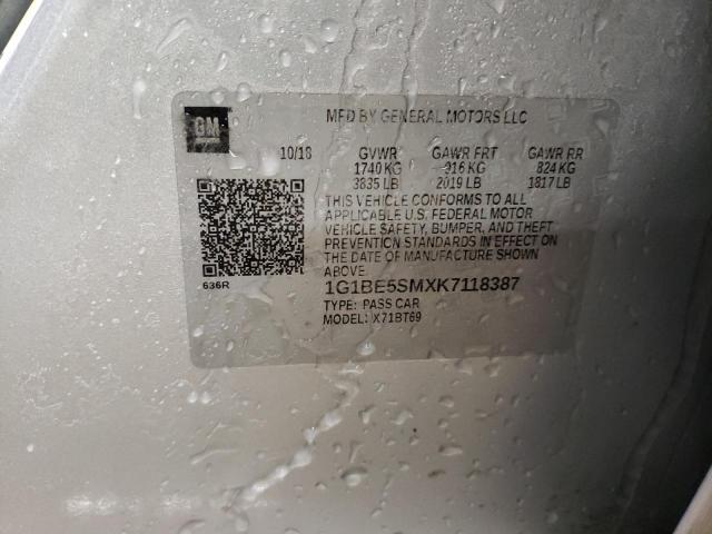 2019 CHEVROLET CRUZE LT - 1G1BE5SMXK7118387