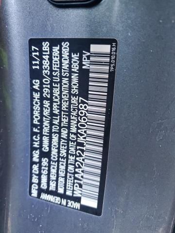 2018 PORSCHE CAYENNE WP1AA2A21JKA06987