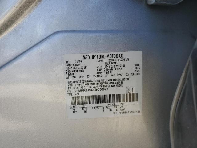 2019 FORD EDGE SEL 2FMPK3J94KBC00870