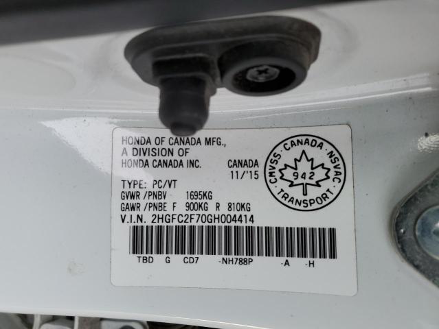 2016 HONDA CIVIC EX 2HGFC2F70GH004414