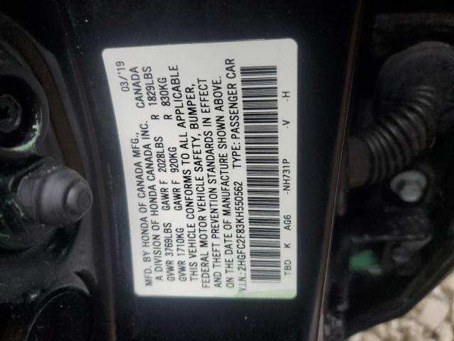 2019 HONDA CIVIC SPOR 2HGFC2F83KH550562
