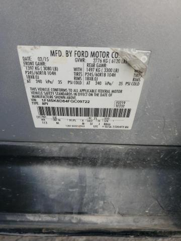 2015 FORD EXPLORER X 1FM5K8D84FGC09722