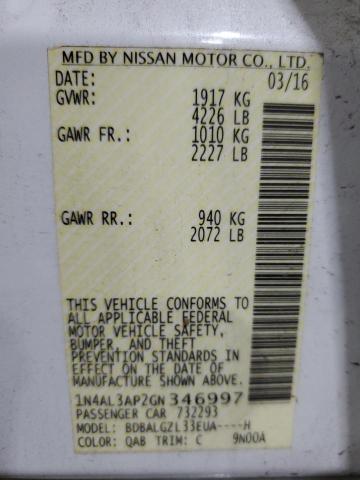 2016 NISSAN ALTIMA 2.5 - 1N4AL3AP2GN346997