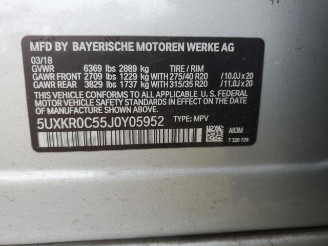 2018 BMW X5 XDRIVE3 - 5UXKR0C55J0Y05952