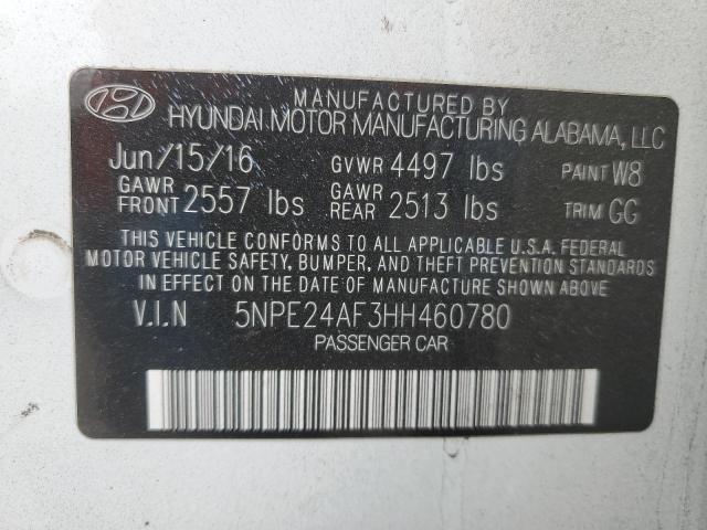 2017 HYUNDAI SONATA SE 5NPE24AF3HH460780