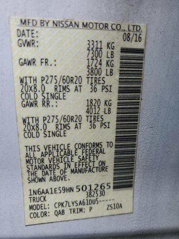 2017 NISSAN TITAN SV - 1N6AA1E59HN501265