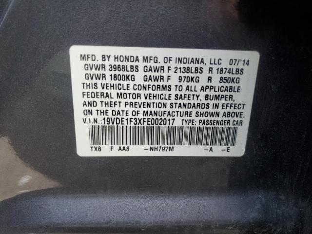 2015 ACURA ILX 20 19VDE1F3XFE002017