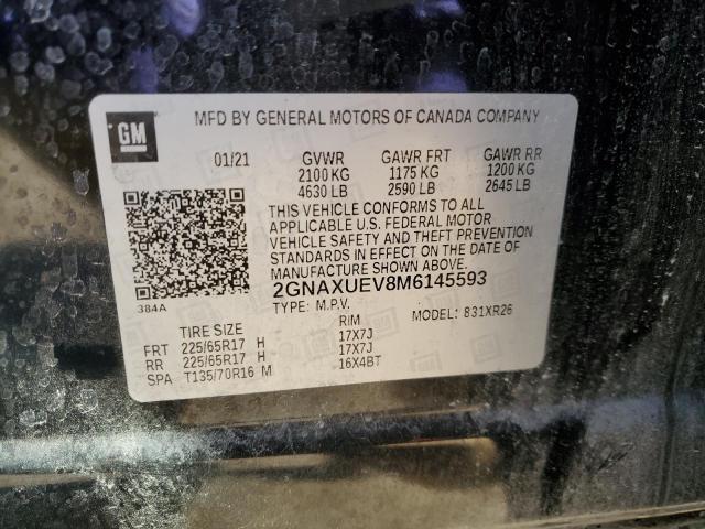 2021 CHEVROLET EQUINOX LT 2GNAXUEV8M6145593