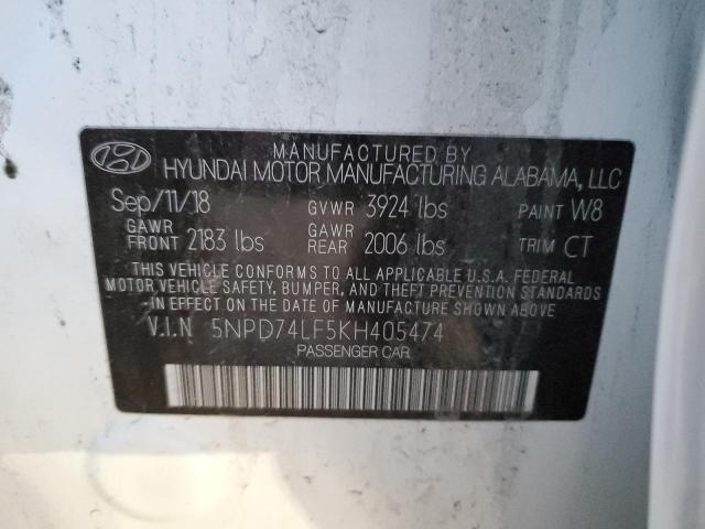 2019 HYUNDAI ELANTRA SE - 5NPD74LF5KH405474