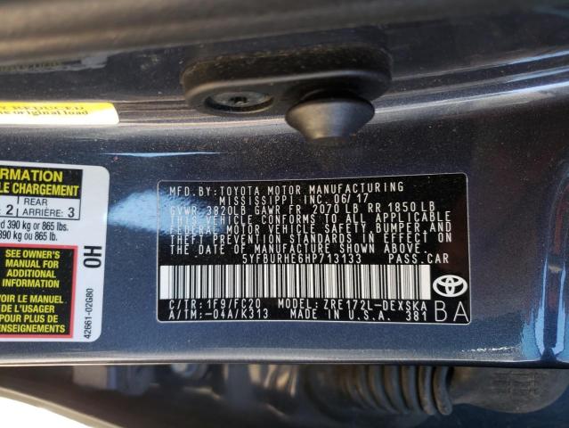 2017 TOYOTA COROLLA L - 5YFBURHE6HP713133