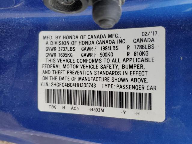 2017 HONDA CIVIC LX - 2HGFC4B04HH305743