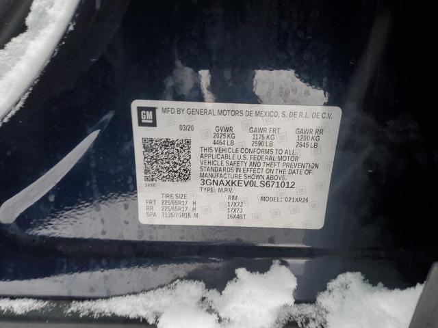 2020 CHEVROLET EQUINOX LT - 3GNAXKEV0LS671012