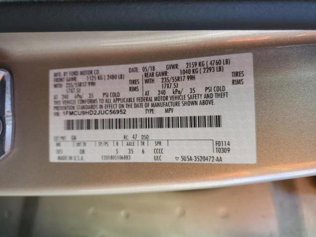 2018 FORD ESCAPE SEL - 1FMCU9HD2JUC56952