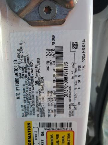 2017 FORD FUSION SE - 3FA6P0HD0HR291193