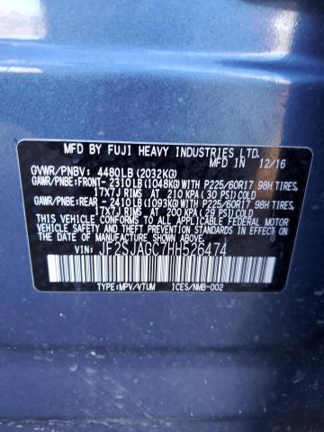 2017 SUBARU FORESTER 2 - JF2SJAGC7HH526474