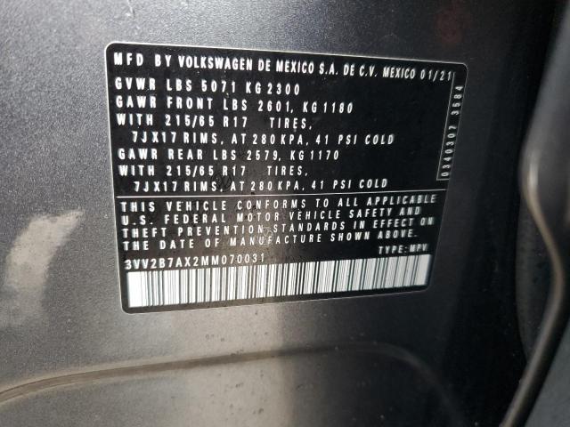 2021 VOLKSWAGEN TIGUAN SE - 3VV2B7AX2MM070031