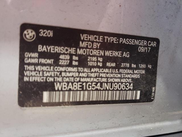 2018 BMW 320 I WBA8E1G54JNU90634