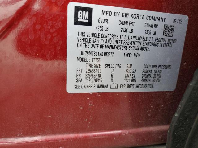 2022 CHEVROLET TRAILBLAZE - KL79MTSL1NB103277