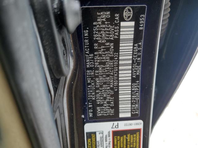 2016 TOYOTA CAMRY HYBR - 4T1BD1FK7GU192432