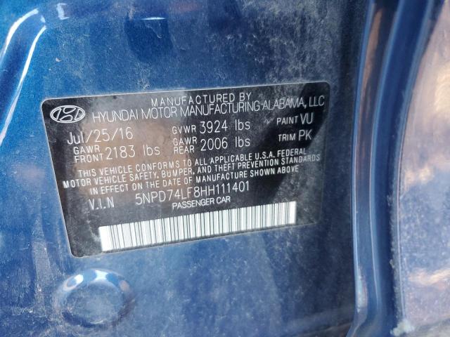 2017 HYUNDAI ELANTRA SE - 5NPD74LF8HH111401