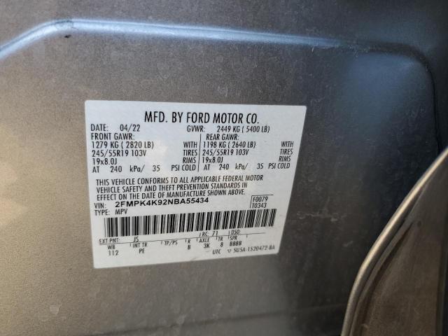 2022 FORD EDGE TITAN - 2FMPK4K92NBA55434
