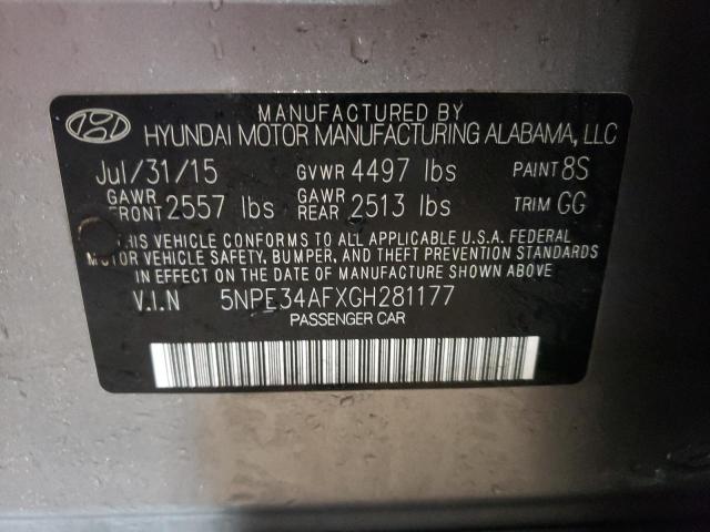 2016 HYUNDAI SONATA SPO - 5NPE34AFXGH281177