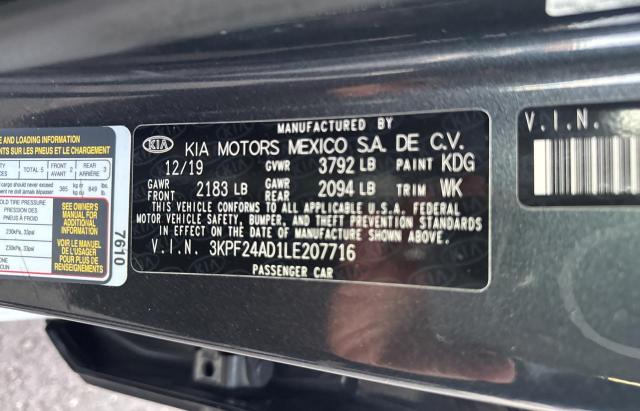 VIN 3KPF24AD1LE207716 2020 KIA FORTE no.10