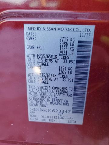 2018 NISSAN PATHFINDER - 5N1DR2MN0JC623347