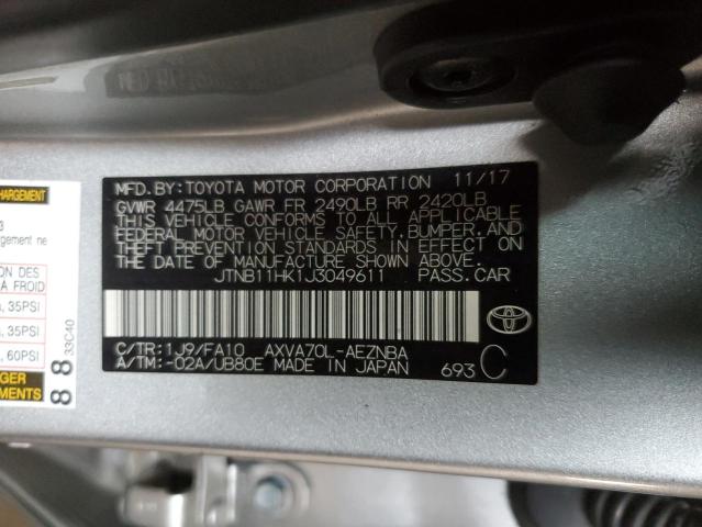 2018 TOYOTA CAMRY L JTNB11HK1J3049611