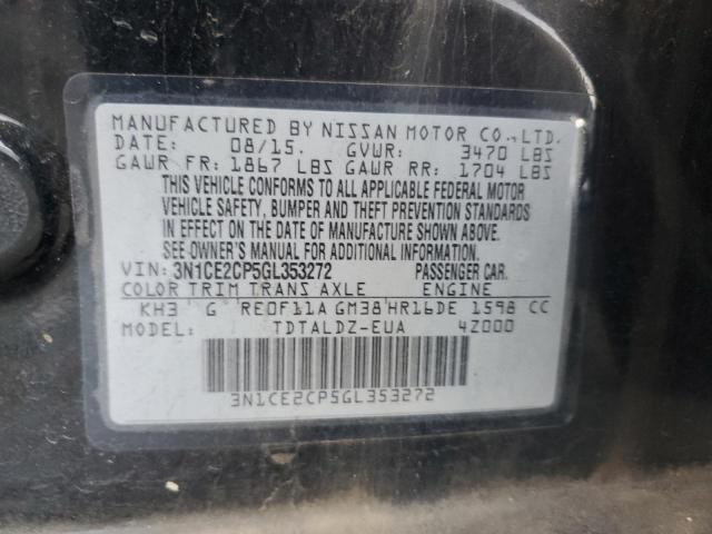 2016 NISSAN VERSA NOTE 3N1CE2CP5GL353272