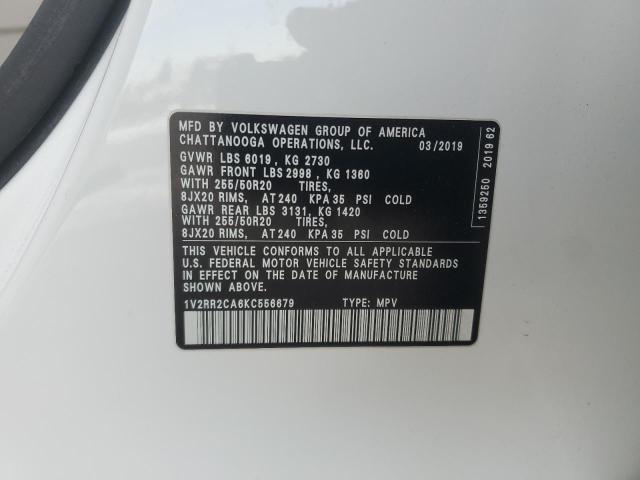 2019 VOLKSWAGEN ATLAS SEL - 1V2RR2CA6KC556679