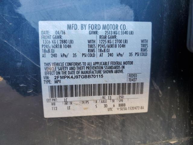 2016 FORD EDGE SEL - 2FMPK4J97GBB70115