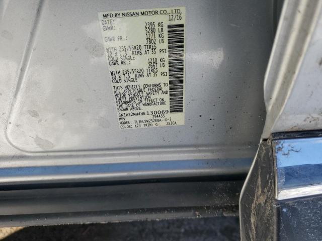2017 NISSAN MURANO S 5N1AZ2MH4HN130069
