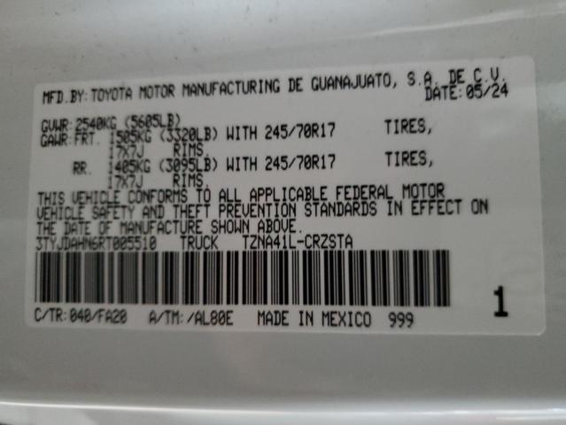2024 TOYOTA TACOMA XTR 3TYJDAHN6RT005510