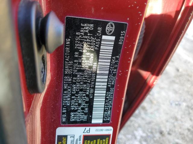 2016 TOYOTA CAMRY LE - 4T1BF1FK1GU610994