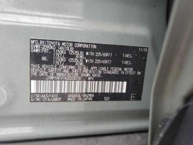 2019 TOYOTA RAV4 XLE - JTMP1RFV1KD003018